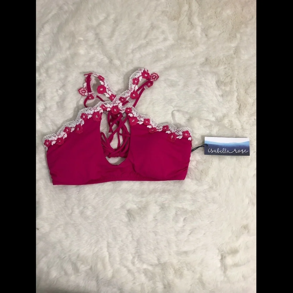 NWT Isabella Rose Trellis High‎ Neck Bikini Top